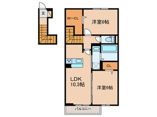 ソレイユ三原台Aの物件間取画像